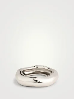 Small Wide Molten Bangle Bracelet