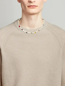 Smiley Face Beaded Pearl Choker Necklace