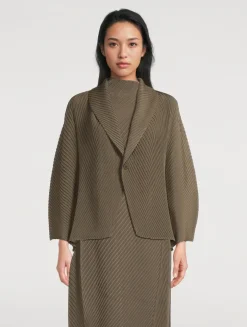 Soft Fold Pleats Cardigan