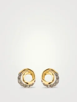 Solanales Crystal Spiral Stud Earrings