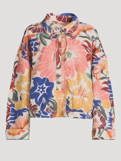 Soleil Beach Jacket In Floral Print
