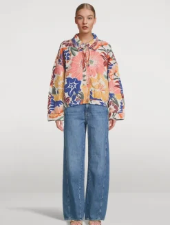 Soleil Beach Jacket In Floral Print