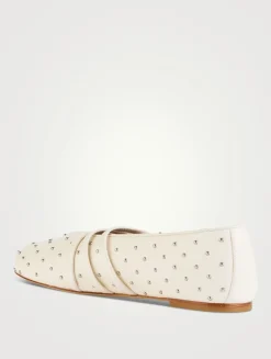 Sostud Leather Mary Jane Ballet Flats