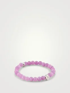 Soul Light Amethyst Beaded Bracelet With Silver X Charm