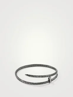 Spear Sterling Silver Flex Choker Necklace Pavé Diamonds