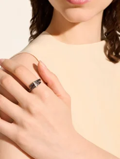 Spear Sterling Silver Single Wrap Ring With Pavé Diamonds