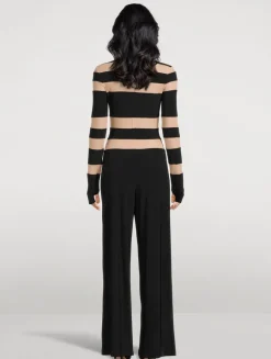 Spliced Straight-Leg Jumpsuit