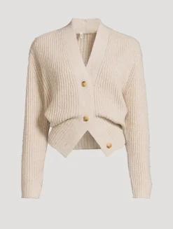 Split-Hem Ribbed Cardigan
