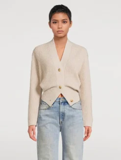 Split-Hem Ribbed Cardigan