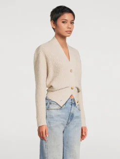 Split-Hem Ribbed Cardigan