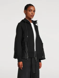 Sponge Jersey x Nylon Twill Hoodie