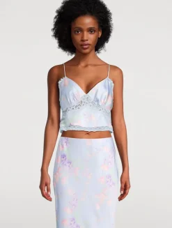 Spritely Satin Cami In Floral Print