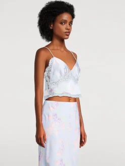 Spritely Satin Cami In Floral Print