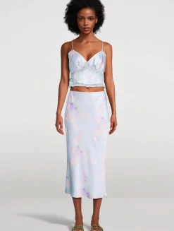 Spritely Satin Cami In Floral Print