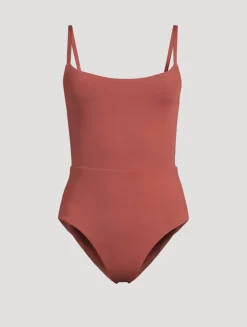 Square Neck Open Back One-Piece Swimsuit
