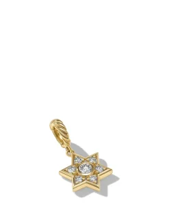 Star Of David Pendant In 18k Yellow Gold With Diamonds