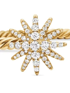 Starburst Cable Bracelet In 18k Yellow Gold With Diamonds, 3.5mm