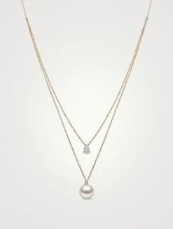 Starlight 18K Gold South Sea Pearl Layered Necklace With Diamonds