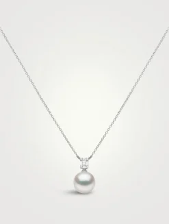 Starlight 18K White Gold South Sea Pearl Necklace With Diamonds