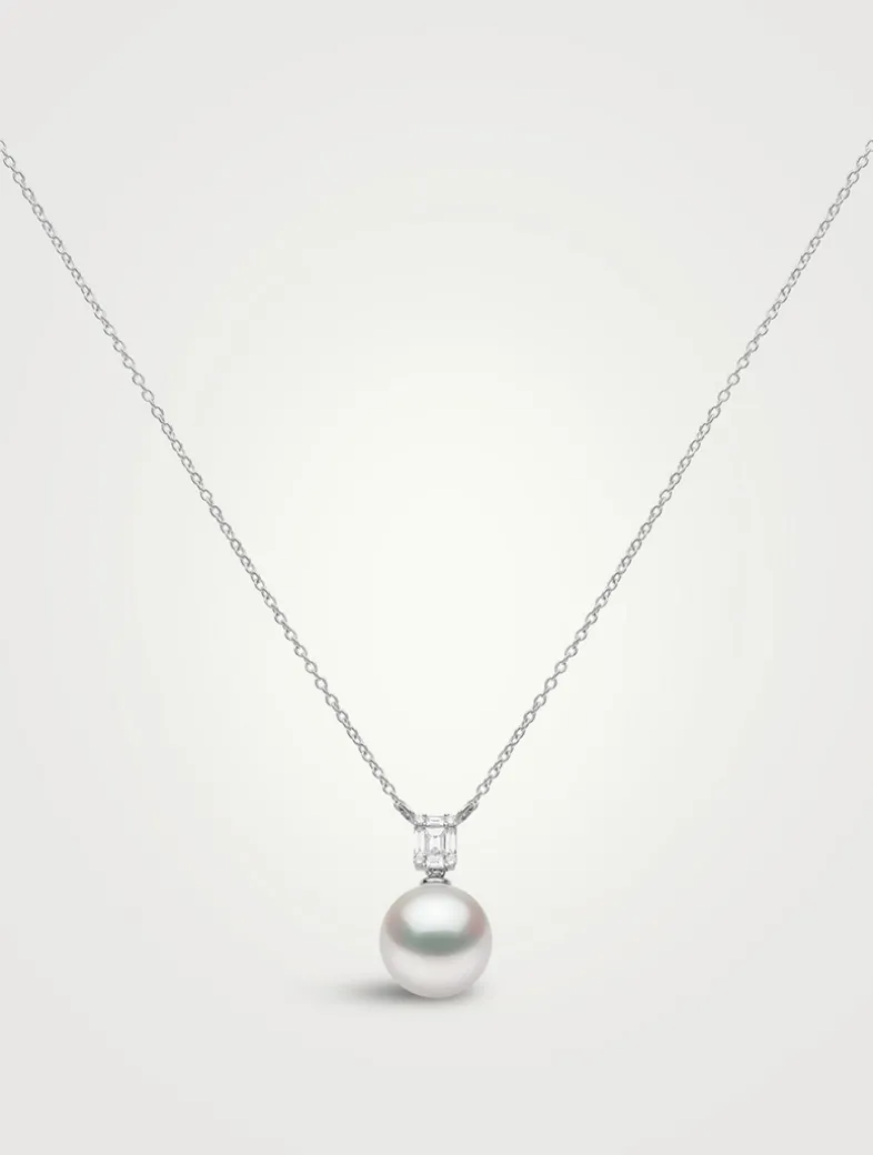Starlight 18K White Gold South Sea Pearl Necklace With Diamonds