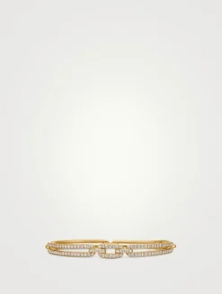 Stax Linked Bracelet In 18k Yellow Gold With Diamonds, 7mm