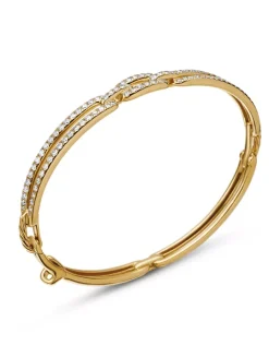 Stax Linked Bracelet In 18k Yellow Gold With Diamonds, 7mm
