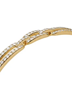 Stax Linked Bracelet In 18k Yellow Gold With Diamonds, 7mm