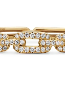 Stax Linked Bracelet In 18k Yellow Gold With Diamonds, 7mm