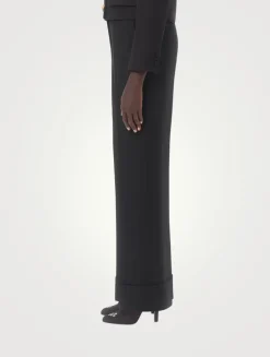 Straight-Leg Cotton Trousers