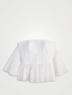 Strapless Lace Blouse With Cape