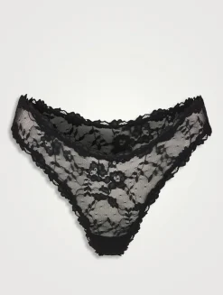 Stretch Lace Dipped Thong