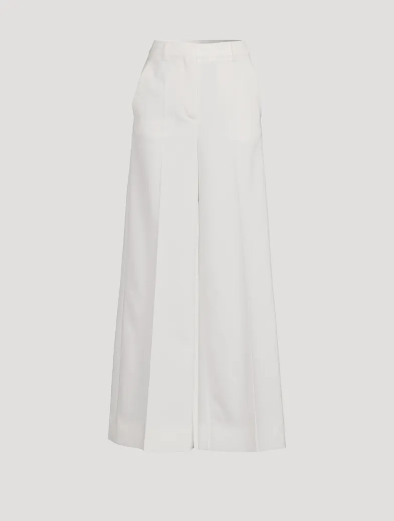 Stretch Wool Flared Trousers