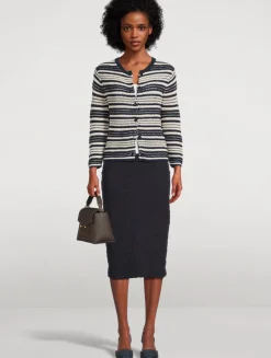 Stripe Jacquard Cardigan