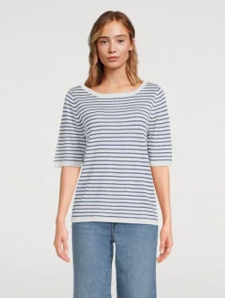 Stripe Jacquard Linen Sweater