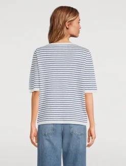 Stripe Jacquard Linen Sweater