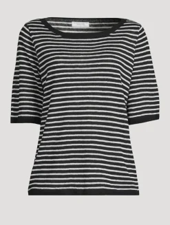 Stripe Jacquard Linen Sweater