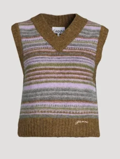 Stripe Jacquard Sweater Vest