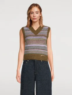 Stripe Jacquard Sweater Vest