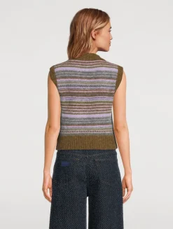 Stripe Jacquard Sweater Vest