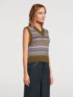 Stripe Jacquard Sweater Vest
