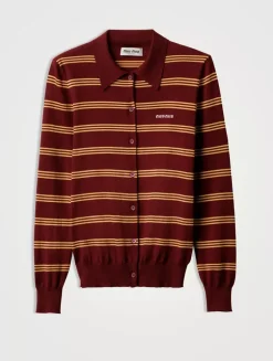 Striped Cashmere And Silk Cardigan