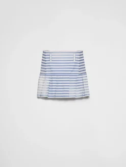 Striped Poplin Miniskirt