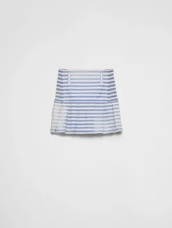 Striped Poplin Miniskirt