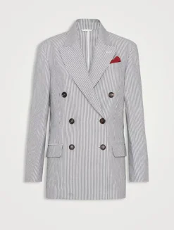 Striped Twill Blazer