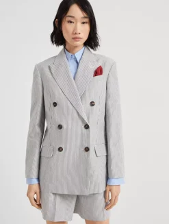 Striped Twill Blazer