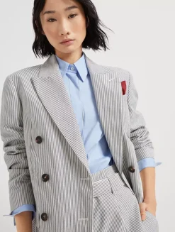 Striped Twill Blazer