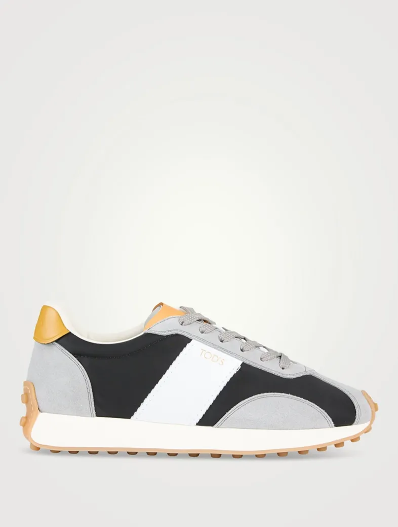 Suede And Neoprene Sneakers