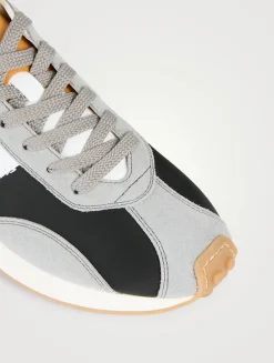 Suede And Neoprene Sneakers