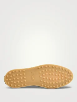 Suede And Raffia Loafers