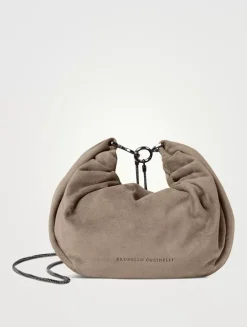 Suede Brioche Hobo Bag